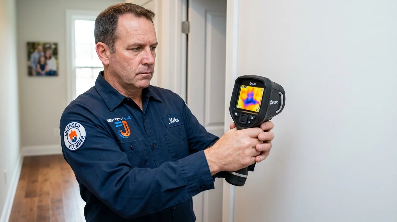 Thermal imaging leak detection by Johns Plumbing LLC in Waterboro